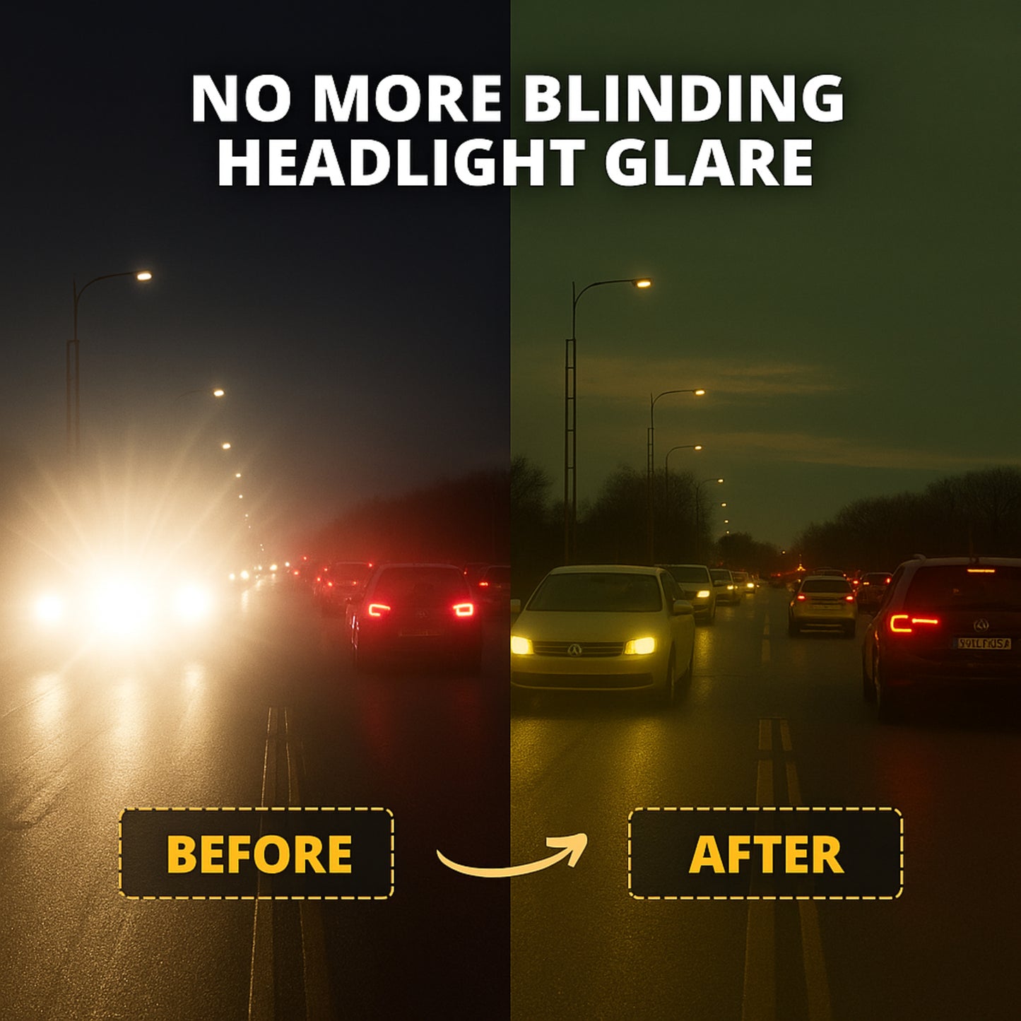 Polarized Night-Vision Driving Glasses | Anti-Glare for Night