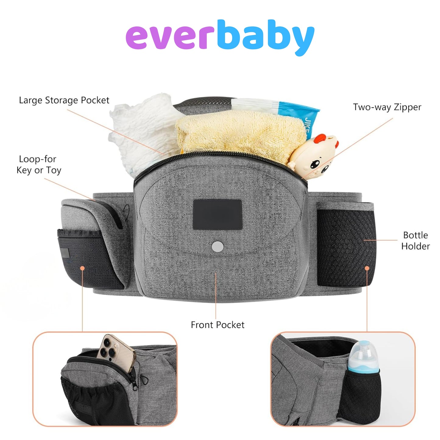 Ergonomic Hip Seat Carrier – Newborns & Toddlers